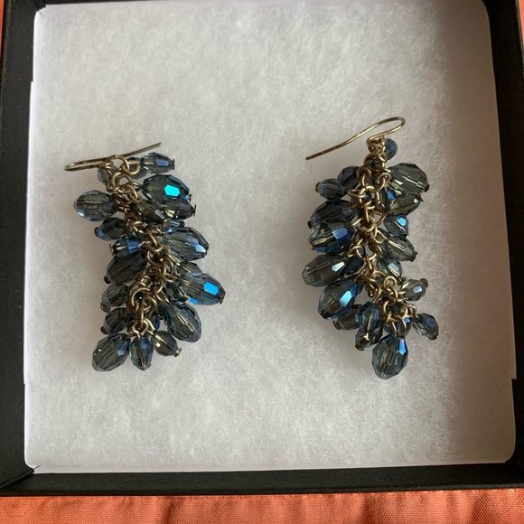 Light Blue Beaded Earrings - Picture 3 of 6